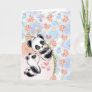 Romantic panda doncandy cane heart bamboo card