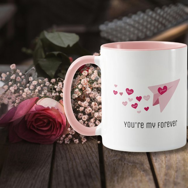 Romantic Paper Airplane hearts Forever Valentine Mug (Creator Uploaded)
