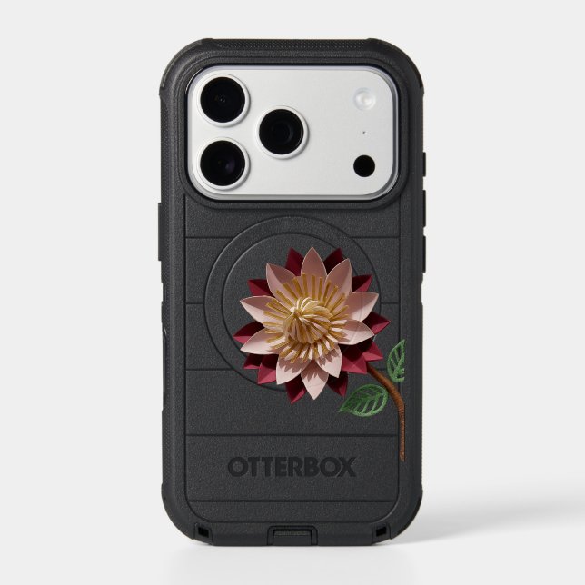 Romantic Paper Flower  Phone Case – pink & maroon (Back)