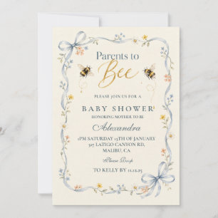 Romantic Parents To Bee Baby Shower Invitation