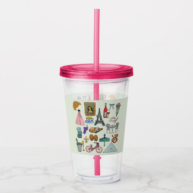 Romantic Paris Acrylic Tumbler (Front)