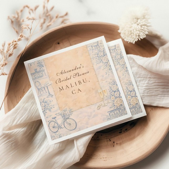 Romantic Paris Bridal Shower Napkins (Creator Uploaded)