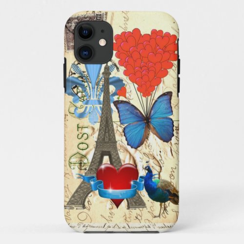 Romantic Paris collage iPhone 11 Case