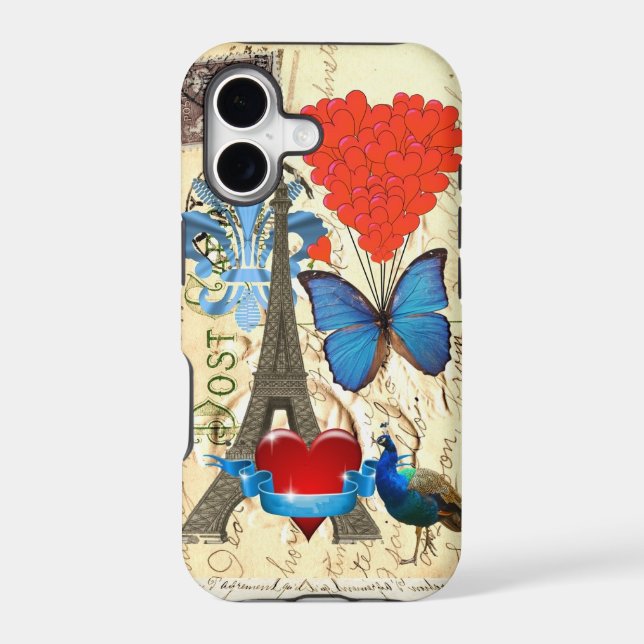 Romantic Paris collage Iphone Case (Back)