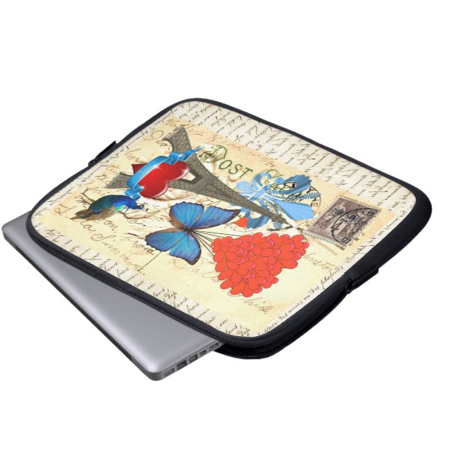 Romantic Paris collage Laptop Sleeve (Front Bottom)