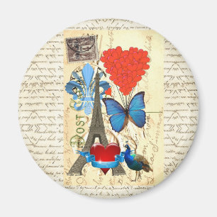 Romantic Paris collage Magnet