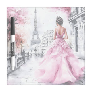 Romantic Paris Dry Erase Board