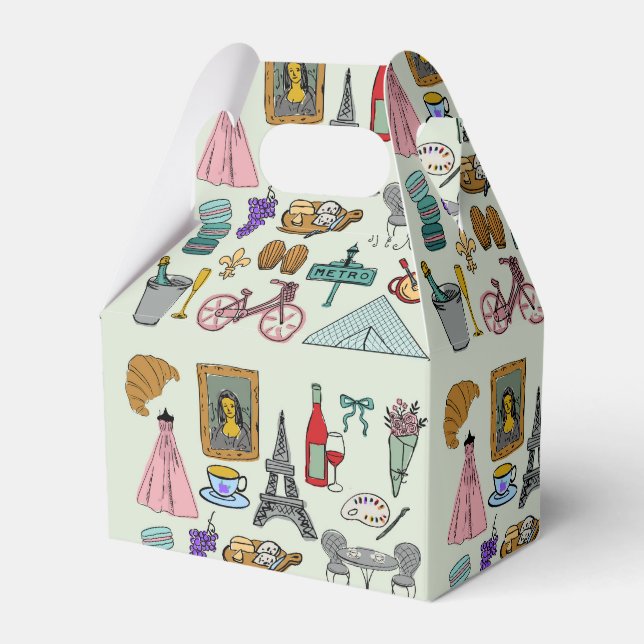 Romantic Paris Favor Boxes (Front Side)