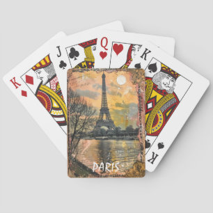 Romantic Paris France Vintage Artwork Poker Cards