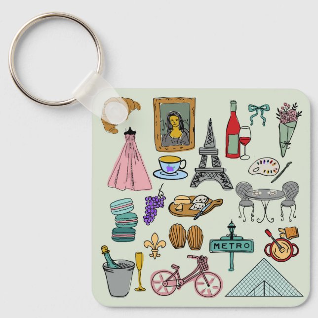 Romantic Paris Keychain (Front)
