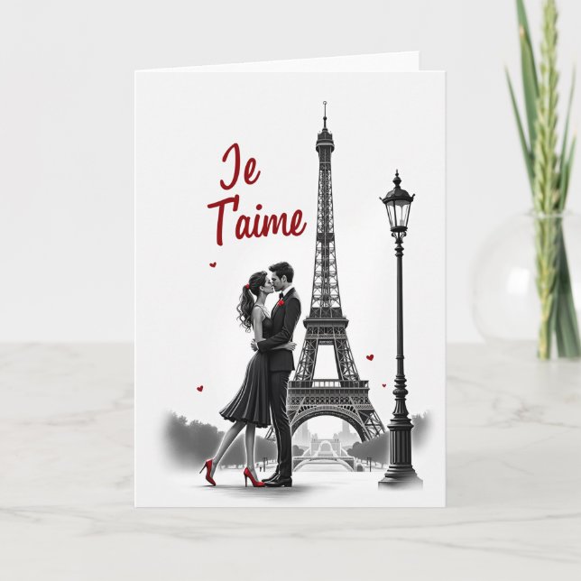 Romantic Paris Kiss Card (Front)