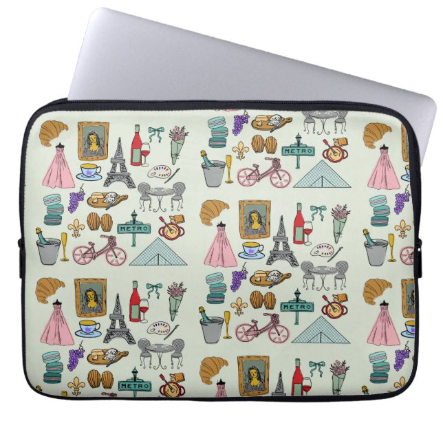 Romantic Paris Laptop Sleeve (Front)