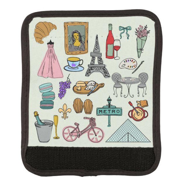 Romantic Paris Luggage Handle Wrap (Front)