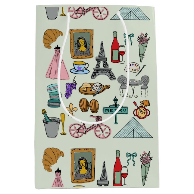 Romantic Paris Medium Gift Bag (Front)