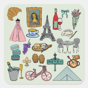 Romantic Paris Square Sticker