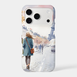Romantic Paris Street Scene Print iPhone 17 Pro Case