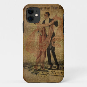 romantic Paris Waltz ballroom dancers iPhone 11 Case