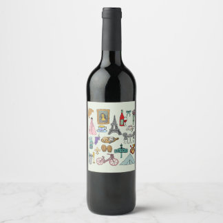 Romantic Paris Wine Label