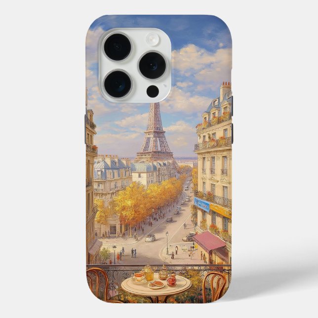 Romantic Parisian Balcony View Oil Painting Case-Mate iPhone Case (Back)