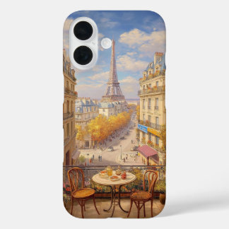 Romantic Parisian Balcony View Oil Painting iPhone 16 Case