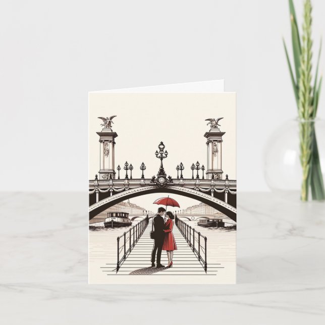 Romantic Parisian Love Card - Celebrate Your Love  (Front)