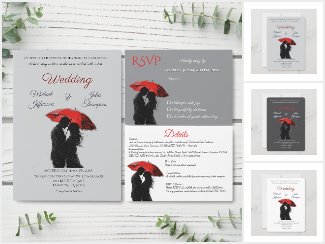 Romantic Parisian Love Elegant Silhouette Wedding
