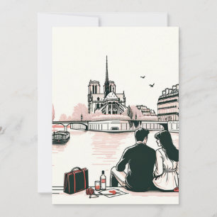 Romantic Parisian Picnic Love. Cherish Moments Holiday Card
