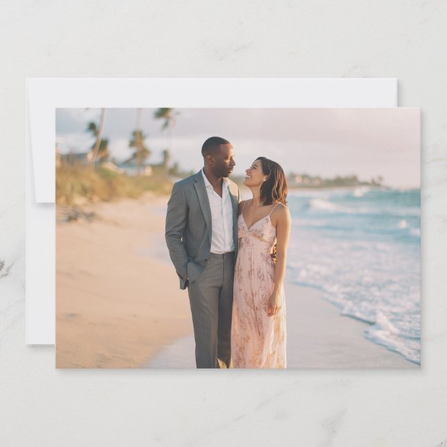 Romantic Pastel Beach Photo Invitation (Front)
