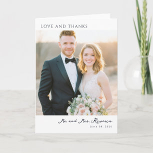Romantic Pastel Elegant Photo Letterpress Thank You Card