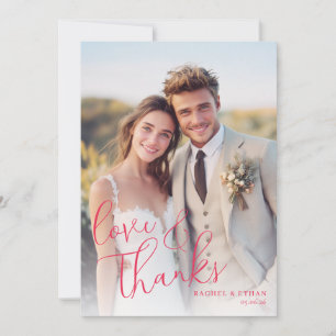 Romantic Pastel Elegant Photo Thank You Card