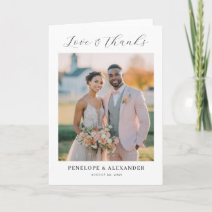 Romantic Pastel Elegant Photo Thank You Card