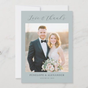 Romantic Pastel Elegant Photo Thank You Card