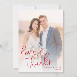 Romantic Pastel Elegant Photo Thank You Card