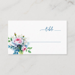 Romantic Pastel Floral Bouquet Place Card