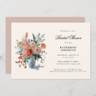 Romantic Pastel Flower Bouquet Bridal Shower Invitation