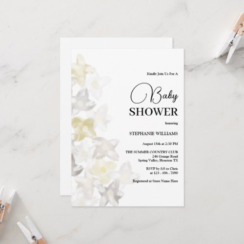 Romantic Pastel Flowers Baby Shower Invitation