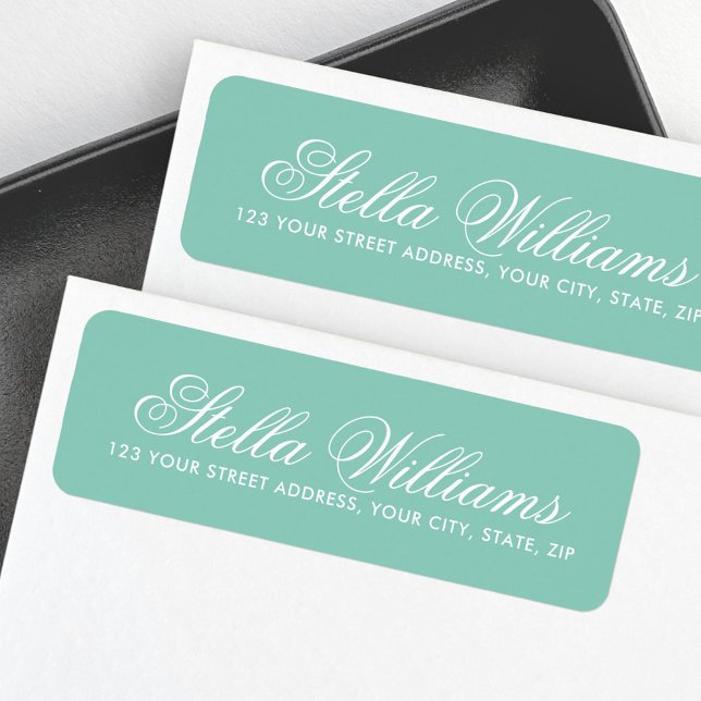 Romantic pastel green calligraphy script address label (Romantic pastel green calligraphy script address label)