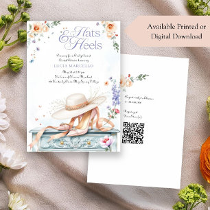 Romantic Pastel Hats and Heels Derby Bridal Shower Invitation