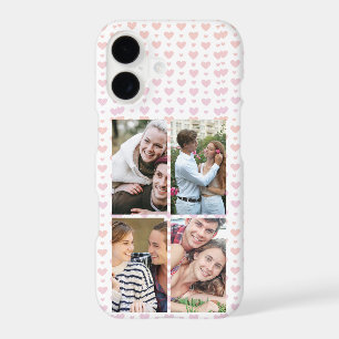 Romantic Pastel Heart Couple Love Photo Collage iPhone 17 Case