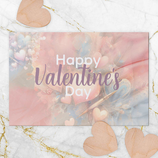 Romantic Pastel Hearts Valentine's Paper Placemat