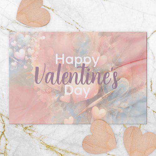 Romantic Pastel Hearts Valentines Paper Placemat