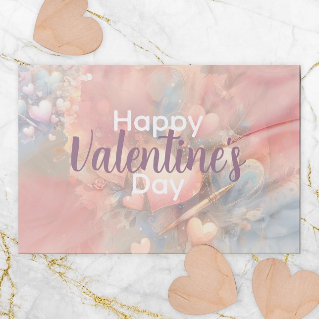 Romantic Pastel Hearts Valentine's Paper Placemat (Creator Uploaded)