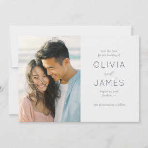 Romantic Pastel Minimalist Photo Save The Date