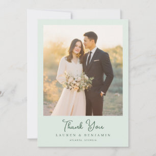Romantic Pastel Minimalist Photo Thank You Card