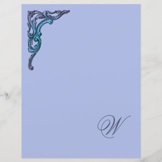 Romantic Pastel  Monogram Stationery Paper 