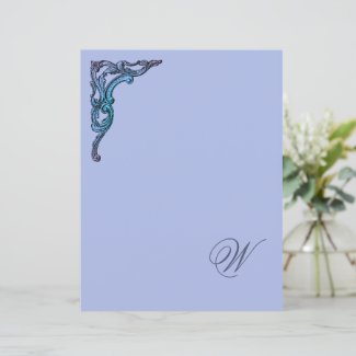Romantic Pastel  Monogram Stationery Paper 