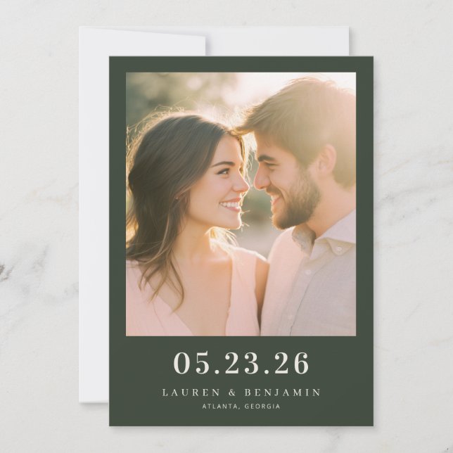 Romantic Pastel Photo Save The Date (Front)