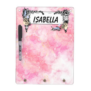 Romantic Pastel Pink Glitter Dry Erase Board