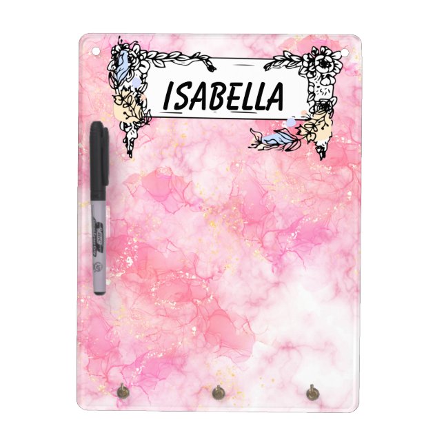 Romantic Pastel Pink Glitter Dry Erase Board (Front)