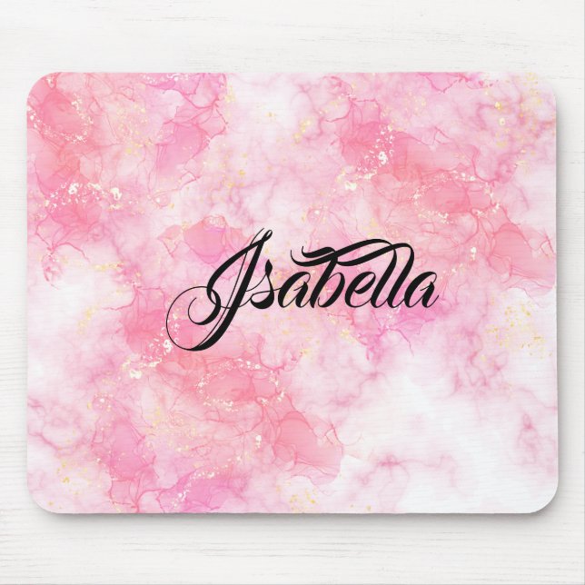 Romantic Pastel Pink Glitter Mouse Pad (Front)